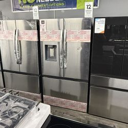 Samsung - 31 cu. ft. Mega Capacity Standard Depth 3-Door French Door Refrigerator in Stainless Steel with Four Types of Ice