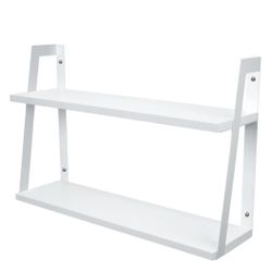 Peter’s Goods Two-Tier Modern Floating Wall Shelves (Modern White) (Local Pickup only)