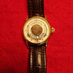 STAUER CARPE DIEM COIN AUTOMATIC JUMP WATCH