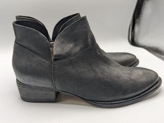 Seychelles Women Black Leather Split Top Ankle Zip Boots Bootie Size 7.5M