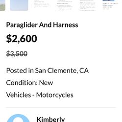 Paraglider Flown Few Times. 