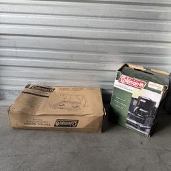 New Set Coleman Triton gas stove and a coffee machine