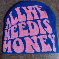 Unisex Y2K "All we need is Money " Graphic Beanie 