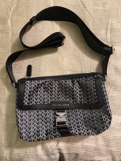 Michael Kors Black and Gray MK Logo Crossbody