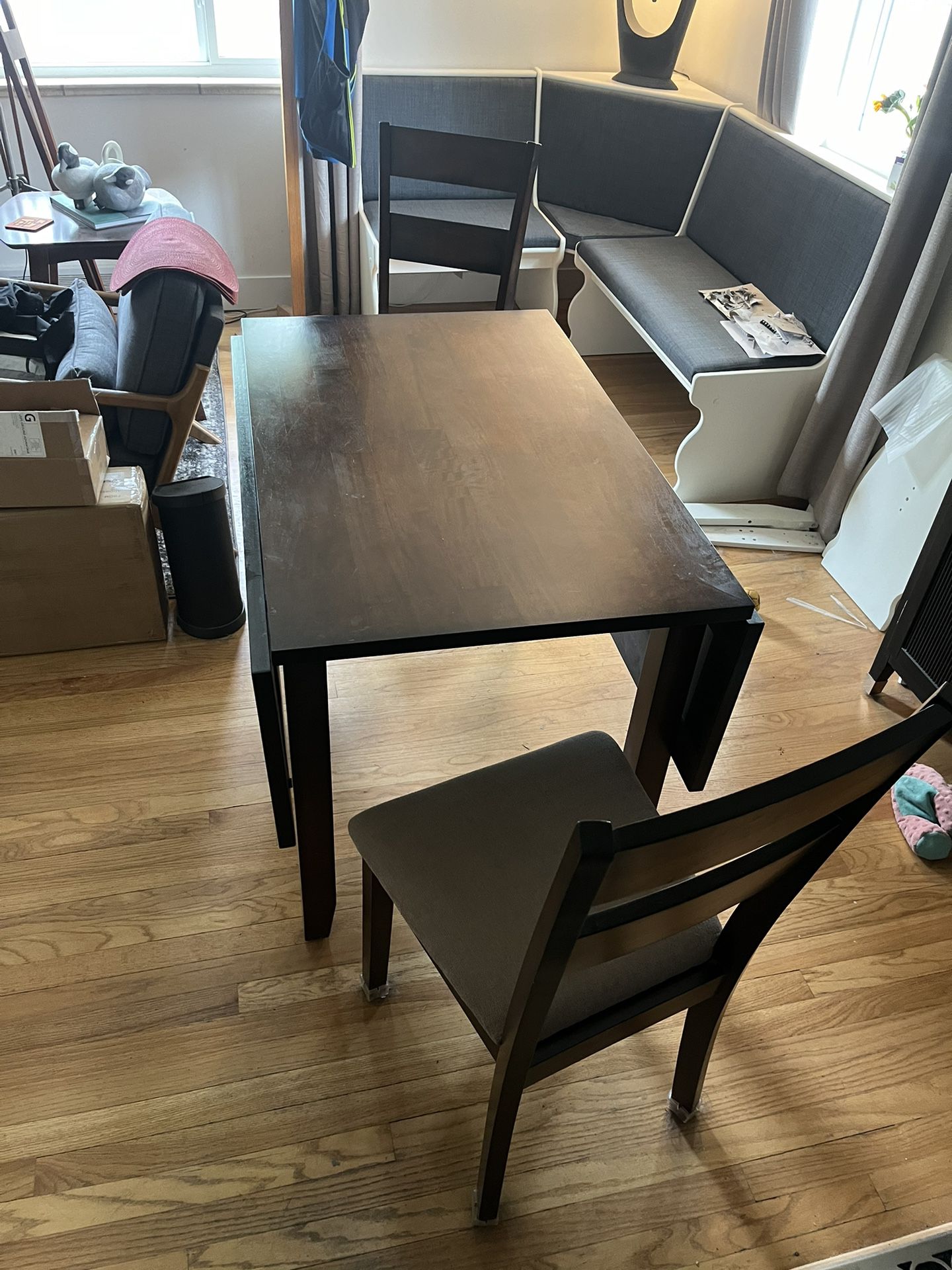Small Space Drop Leaf Dining Table With Two Chairs