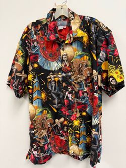 Dia De Los Muertos Button Shirt - Men’s  Large