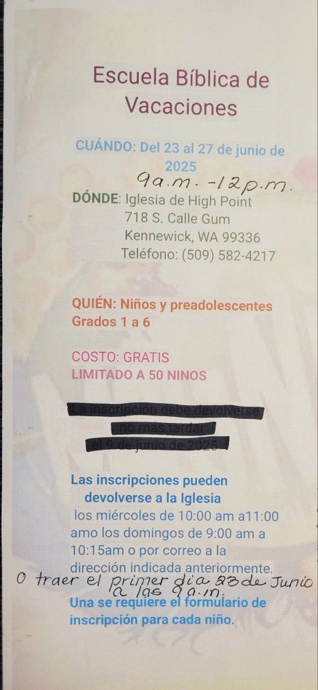 Escuela Biblica De Vacaciones