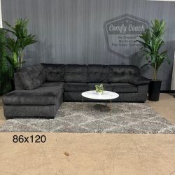 🛋️ Dark Charcoal Sectional Sofa (Delivery Available!! )