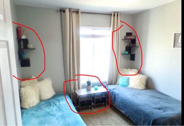 2 night stands, and 2 corner shelves