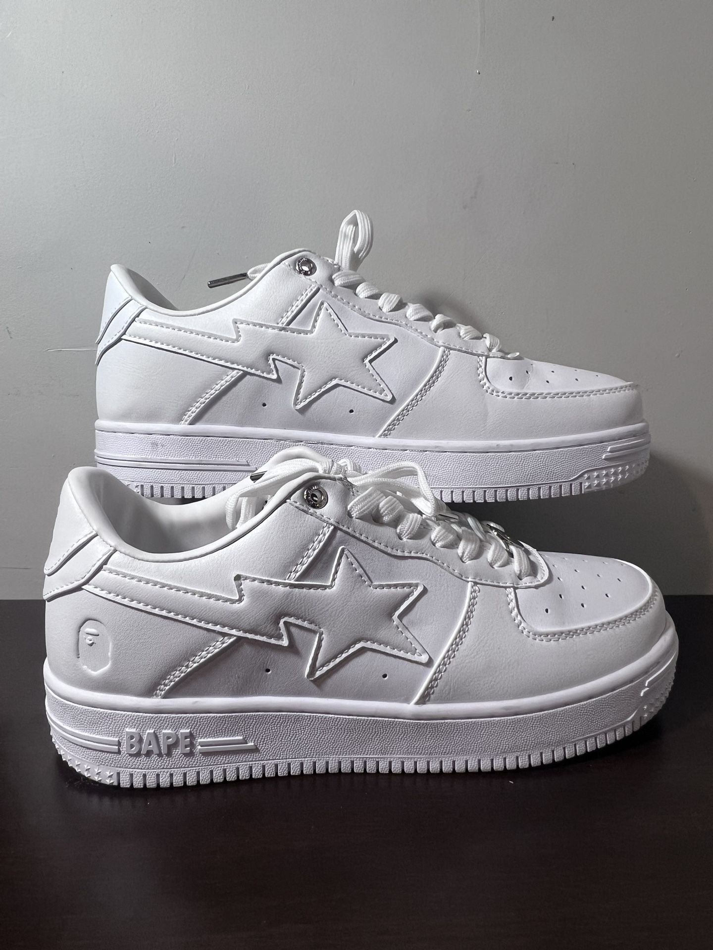 All White BAPE Shoes