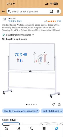 Maxtek Rolling Whiteboard