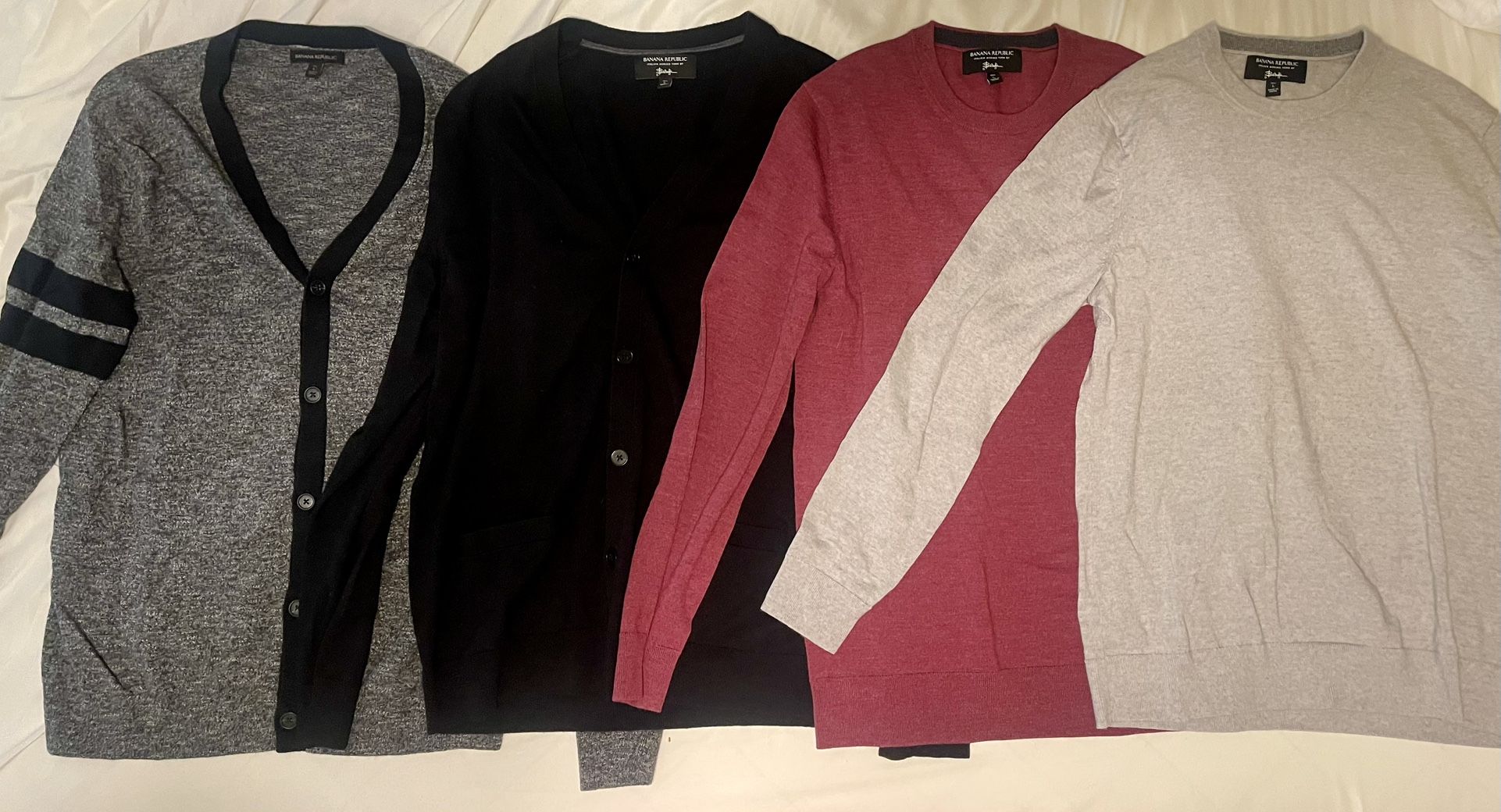 Banana Republic Sweater & Cardigan Bundle – Size LT – Merino Wool – Like New