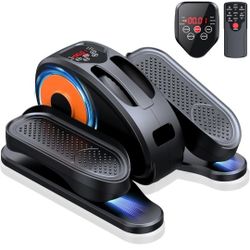 Under Desk Elliptical Machine, Ellipse Leg Exerciser for Seniors Fully Assembled, Quiet & Portable Electric Seated Pedal Exerciser with Remote Control