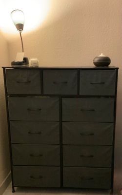 11 -Drawer Dresser Gray & Walnut color