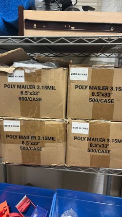 8.5 x 33 Grey Poly mailer bags