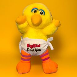 Sesame Street Yellow Big Bird  Luvs You Babys Plush HASBRO SOFTIES 11"