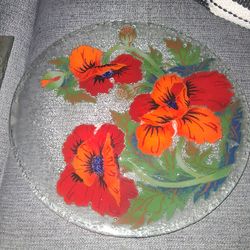 Poppy Flower Glass Plate (1)