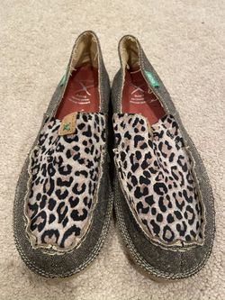 Twisted X ECO Loafer Slip On Shoes Womens Size 7.5 M Tweed Animal Print
