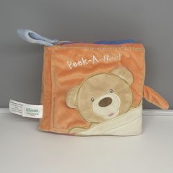 Gund baby peek-a-boo bear soft book plush stuffed sensory stimulating toy, 8"