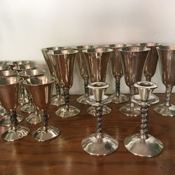 Plator Silverplated Wine Drinkware Goblets 18pc Set from Spain