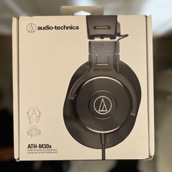 Black Audio-Technica Wire-Professional Studio Monitor Headphones