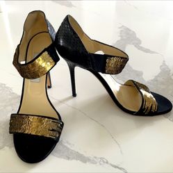 Jimmy Choo Black Snakeskin  Heels Size (9,5)