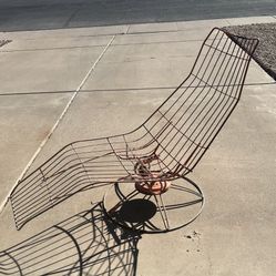 Vintage Mid Century Modern Homecrest Wire Lounger Banana Chaise Siesta Chair