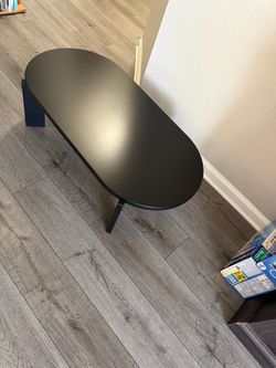 Black solid wood coffee table