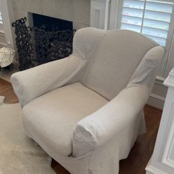 Horchow Slipcovered Accent / Club Chair, Great Condition