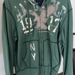 American Eagle Outfitters Fleece Vintage Fit, Zip Up Hoodie Size Large