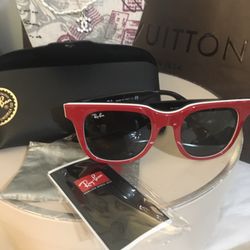 Authentic Sunglasses Ray Ban Women’s Redwhite