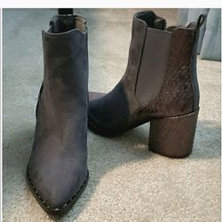 NEW Suede/metallic Booties
