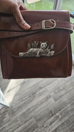 Vintage Sasha leather crossbody with tiger accent