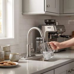 Sink Faucet,Single Handle Bathroom Kitchen Faucet 1 Hole Faucet Swivel Spout  A6  nickel