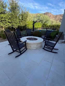 Black Polywood Outdoor Rocking Chairs (6)