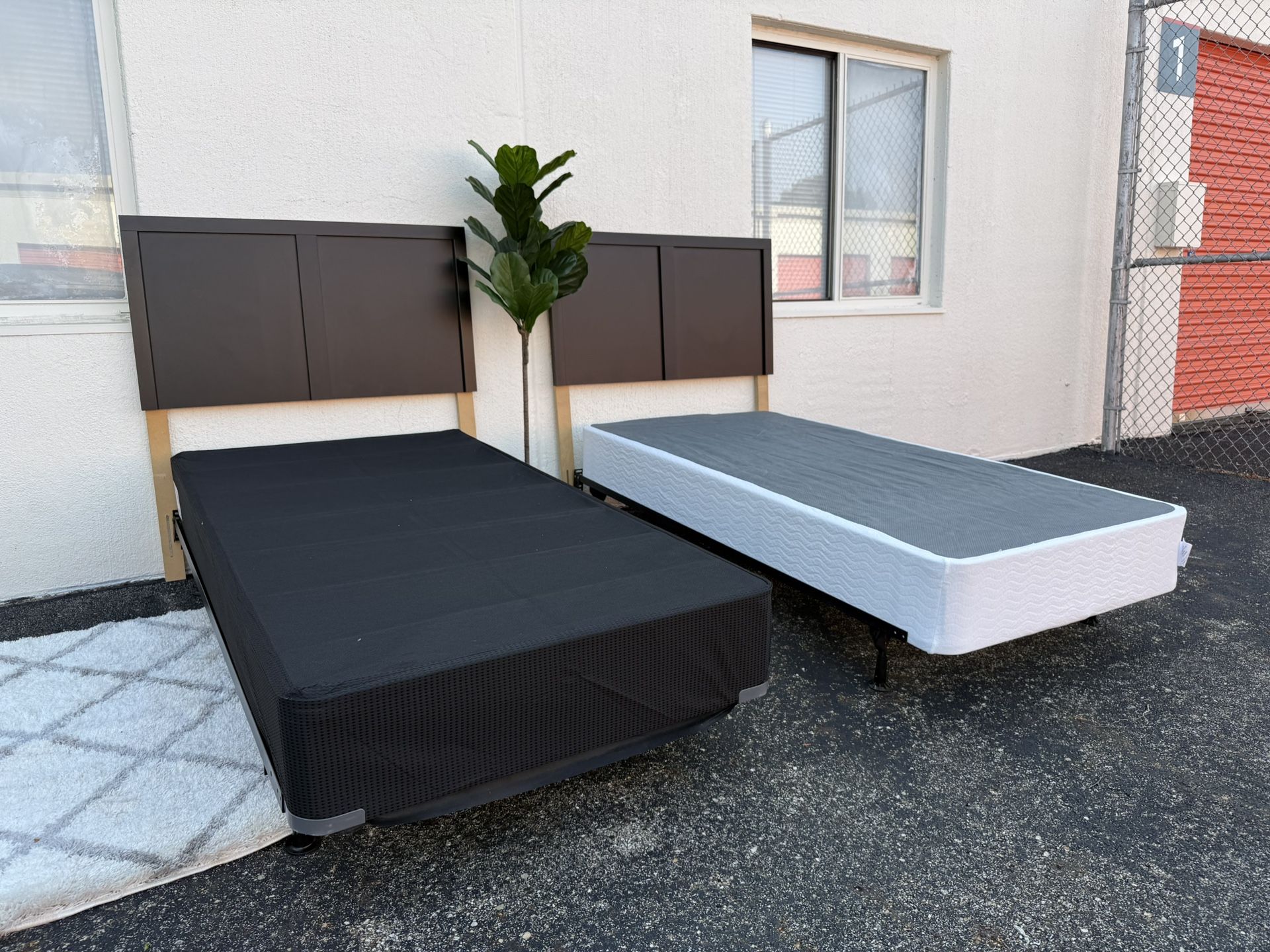Twin Size Bed Frame, Box Spring And Black Headboard $99 Each Set