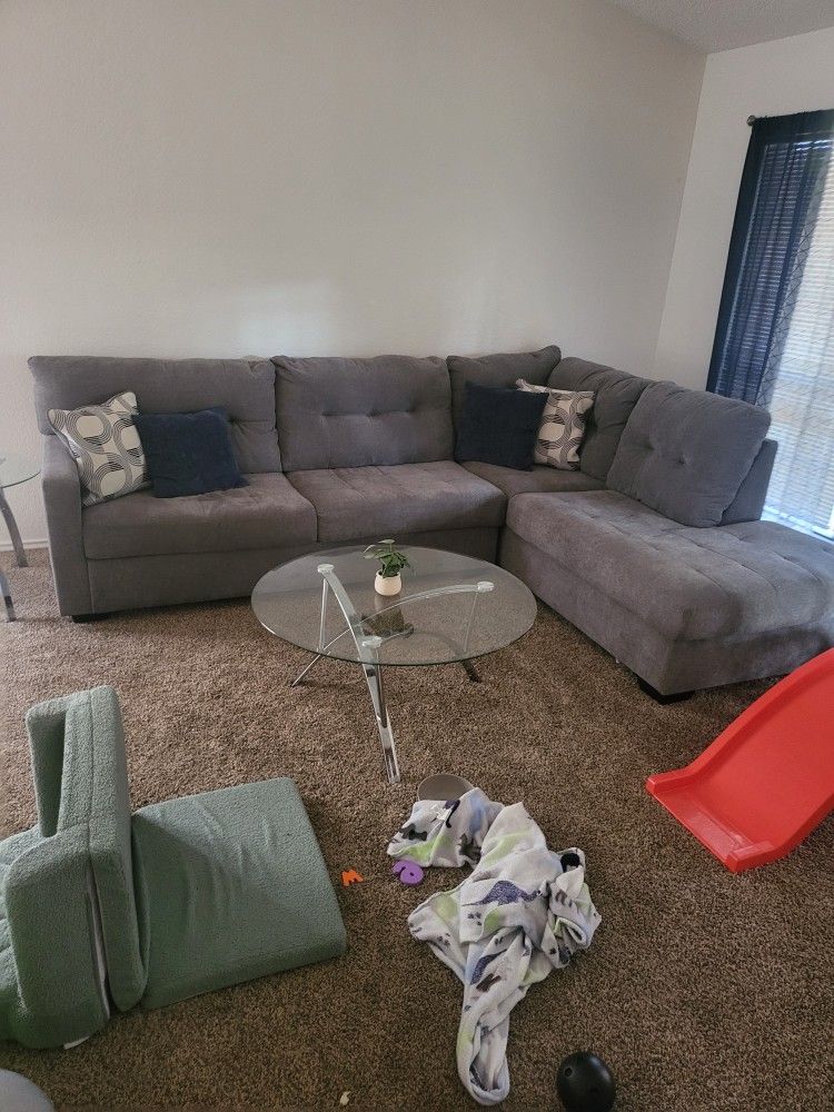 2 Piece Grey Sectional Couch