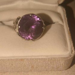 Rare Vintage Alexandrite Sterling Silver Ring 