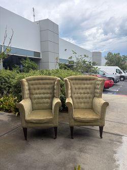 Tufted Wingback Accent Chairs – Set of 2