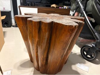 Real tree stump table