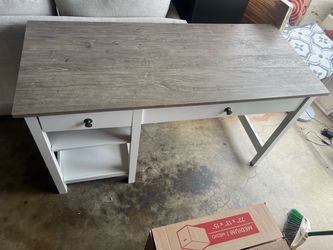 Farmhouse Desk with Drawers and Shelves