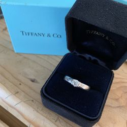 Tiffany & Co Diamond Platnimum Solitaire Ring Size 5.5