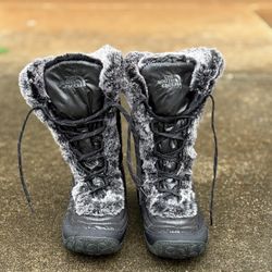 The North Face Puffer Goose Down BLACK Insulated Winter Snow Boots Womens Sz 7.5