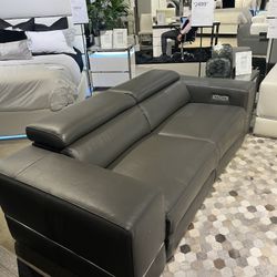 Leather Power Reclining Sofa