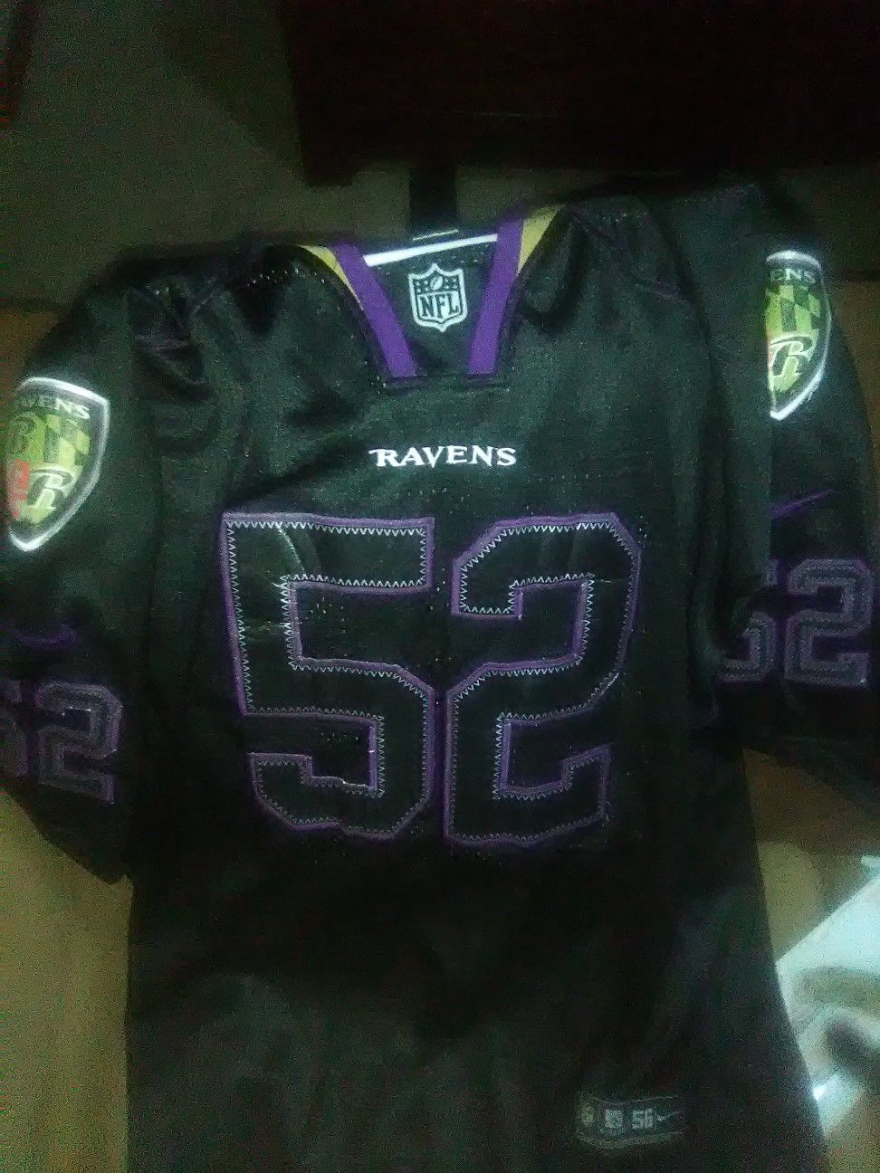Ray Lewis blacked out jersey. Size 56