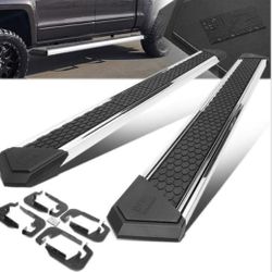 Chevy Silverado / GMC Sierra 8” Chrome Crew Cab Running Boards for 2007 to 2018 estribos