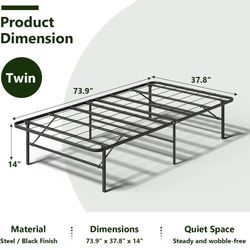 Heavy Duty Foldable Metal Twin bed Frame 