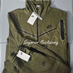 Olive Green Nike Hoodie & Jogger Set Unisex 