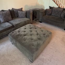 Raymour & Flanigan - Cindy Crawford Sofa Set, Ottoman, And Chair 