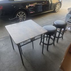 Table With 2 Chairs And 2 Stools